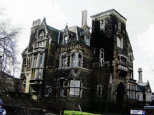 Meanwood Towers off Parkland Gardens near Stonegate Road pictured in March 2004. This house was built in 1867 by Edward W. Pugin for Thomas Stuart Kennedy, in gothic style. The house has now been converted into flats.