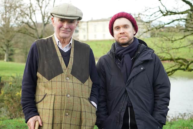Gary Stevenson (right) met Francis Fulford in the grounds of Great Fulford Manor House,  Devon, part of How to Get Filthy Rich on Channel 4. (Picture: Mindhouse/Channel 4)