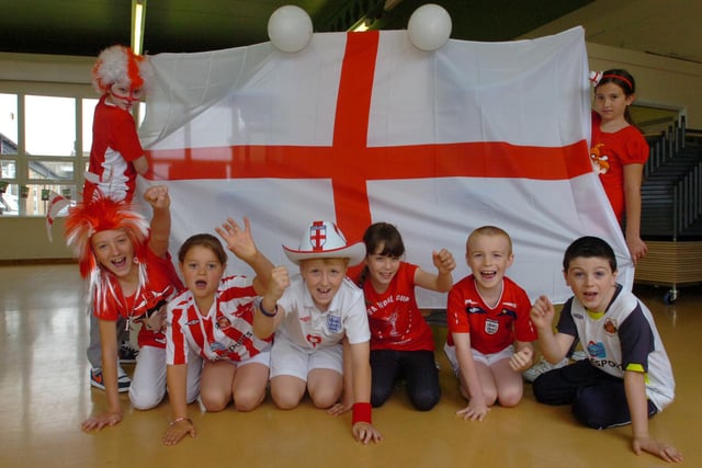 These pupils were keen to show their support for England at the 2010 World Cup.