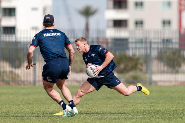 Lachie Miller training in Las Vegas ahead of Leeds Rhinos' game against Hull KR on Saturday. Picture by Alex Whitehead/SWpix.com.