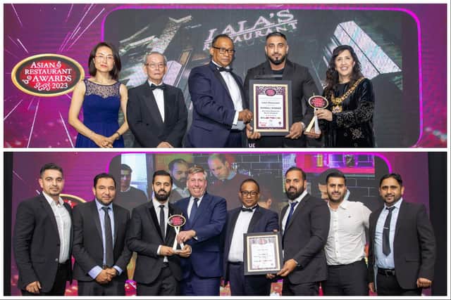 Above, Lala’s Restaurant, in Pudsey, picked up the award for the Best Asian Restaurant in the North of England for the third year running, while My Lahore, below, picked up the award for the Best Asian Fusion, which was presented by Sir Graham Brady MP. Photo: Asian Restaurant Awards.