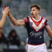 Paul Momirovski, seen celebrating a try for Sydney Roosters against Canberra Raiders last year, is being linked with a move to Rhinos. Picture by Mark Nolan/Getty Images.