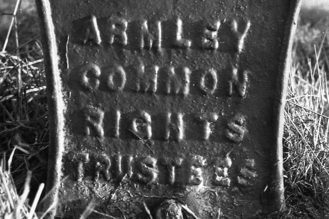 A cast-iron bench support at Hill Top on land opposite the Traveller's Rest public house, provided by the Armley Common Rights Trustees pictured in January 1965. Still in existence today, the Armley Common Rights Trust is a non-profit making charitable body which manages the public parks and common land of Armley, namely Charlie Cake Park, Hill Top, Armley Moor, Moor Top, Lay Lane and Far Fold. Formed in 1908, it consists of 7 Armley residents elected on a three-yearly basis. There is also an active Friends of Armley Common Rights Trust group supporting the work of the Trust.
