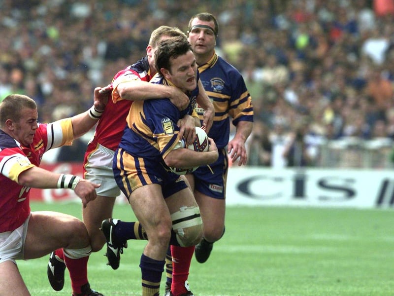 Only Leroy Rivett's four tries prevented Rhinos scrum-half Ryan Sheridan being named man of the match. Marc Glanville is in the background.
