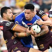 Wakefield's new signing Renouf Antoni on the ball for Canterbury Bulldogs in an NRL clash with Brisbane Broncos in 2021. Picture by Bradley Kanaris/Getty Images.