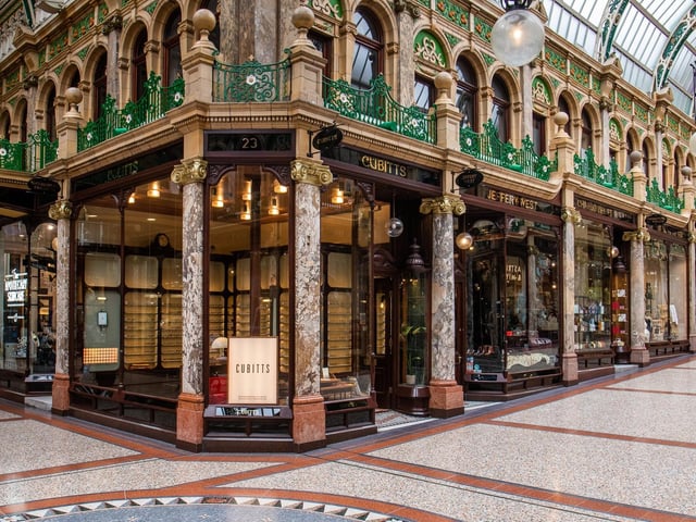 Cubitts offers prescription glasses, sunglasses, bespoke services, fitting and repairs, and eye examinations. It stocks three Leeds-exclusive frames, inspired respectively by Barbara Hepworth, Leeds' geometric architecture and the Victorian Quarter’s undulating curves.