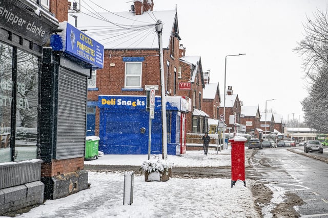 Beeston in Leeds, pictured after heavy snowfall.