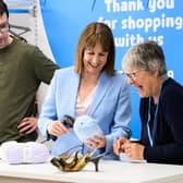 The shop’s team enjoyed speaking to the Chancellor about the valuable role the shop will play in the local community, and how offering shoppers' affordable options and pre-loved items can directly help fund the care and support the charity provides to those with a terminal illness and to people who are bereaved. Also pictured in Sue Ryder Bramley shop team member, Daniel Mooring and Sue Ryder volunteer, Hilary Oliver.