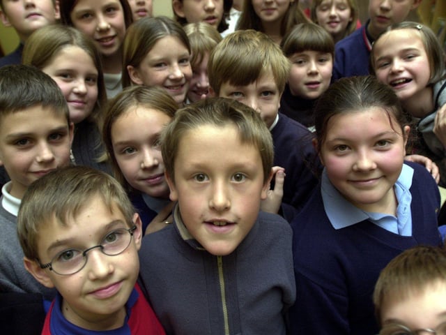 All smiles at Outwood Ledger Lane Junior and Infants School in November 2000.