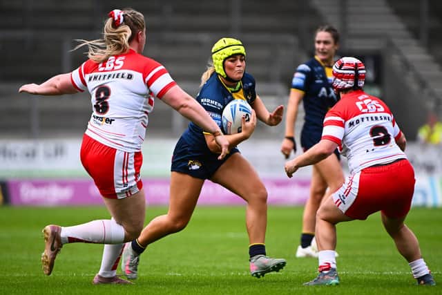 Frankie Blakey in action for Leeds Rhinos during last week's win at St Helens. Picture by Olly Hassell/SWpix.com.
