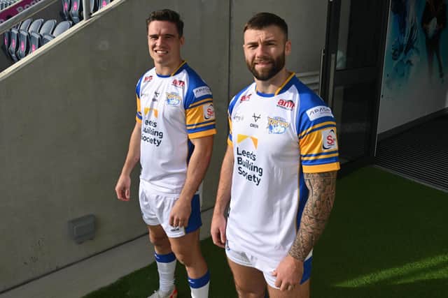 Rhinos recruits Brodie Croft, left and Andy Ackers. Picture by Matthew Merrick/Leeds Rhinos.