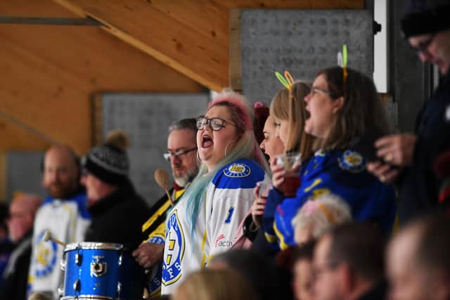 LONG WAIT: Leeds Chiefs' fans get behind their team on opening night at Elland Road Ice Arena. Picture: Jonathan Gawthorpe