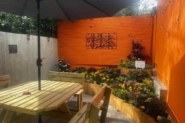 The charity also funded a staff wellbeing garden at Jessop.