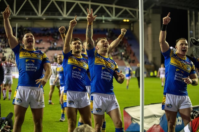 A sensational defensive effort underpinned one of Rhinos' greatest wins, a 20-8 success at Wigan in a Super League semi-final on September 16. Picture Bruce Rollinson