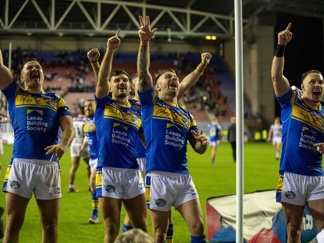 A sensational defensive effort underpinned one of Rhinos' greatest wins, a 20-8 success at Wigan in a Super League semi-final on September 16. Picture Bruce Rollinson