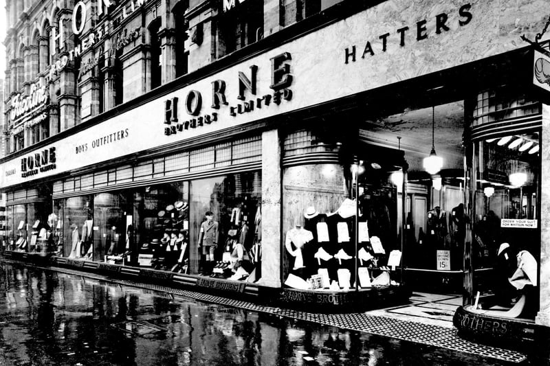 A view of Horne Brothers store at  the junction with Briggate and Albion Street in June 1936.