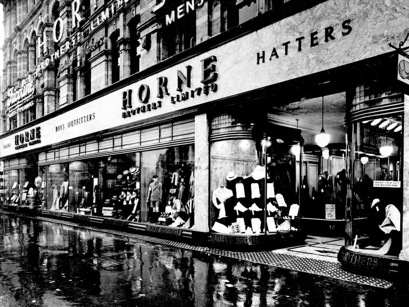 A view of Horne Brothers store at  the junction with Briggate and Albion Street in June 1936.