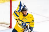 FINE WINE: Leeds Knights' netminder, Sam Gospel. Picture: Ben Gordon/Knights Media.