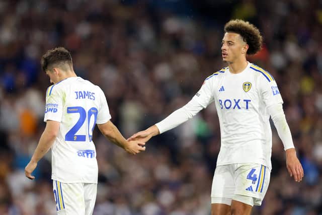 NEW OPPORTUNITY: For Leeds United winger Dan James, left, pictured alongside solid Whites summer signing and new club teammate Ethan Ampadu, right. Photo by George Wood/Getty Images.