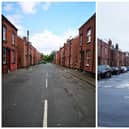 Recreation Street in Holbeck before (left) and after (right) the improvements.