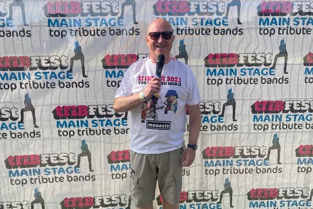 Compere Darren Lethem, is the voice of Tribfest on the main stage each day.