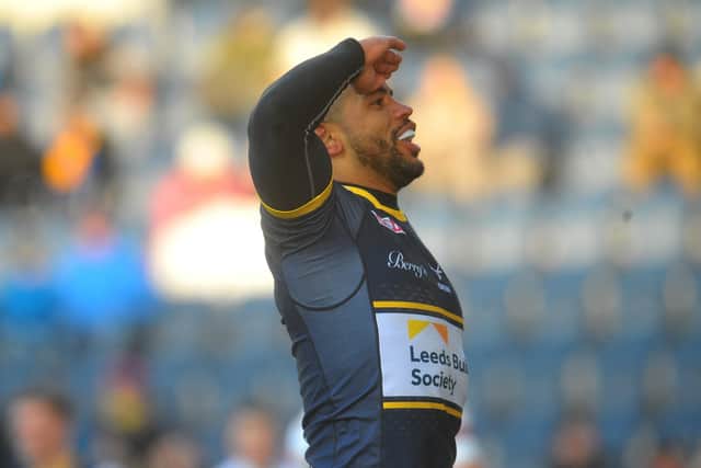Kruise Leeming salutes the crowd after his Boxing Day try. Picture by Steve Riding.