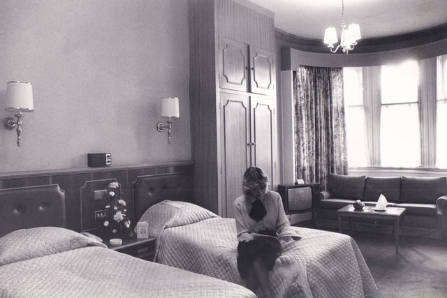 A twin bed room at the Metropole pictured in November 1986.