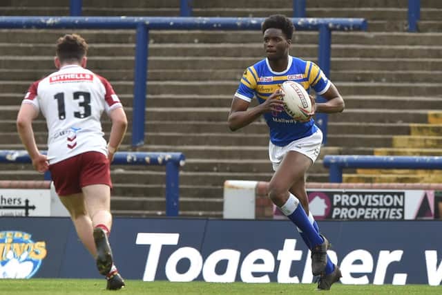 Concussion has ruled winger Neil Tchamambe out of Rhinos' under-18s Grand Final.Picture by Matthew Merrick/Leeds Rhinos/Varley Picture Agency.