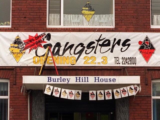 Gangsters Gym and Smokeys Place on Burley Road. Pictured in May 1997.