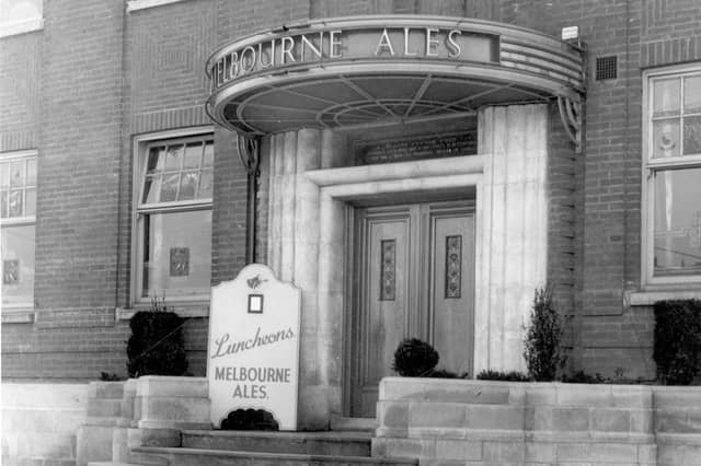 The Fforde Grene pictured in April 1939. It was opened in November 1938 by the Melborne brewery. The name was taken from the Ford family estate in Staffordshire; the old hall was called Fforde Grene. Managing director of the Melborne brewery was Edward V. Ford. Located at the junction of Harehills Lane and Roundhay Road. The pub was closed in July 2004 following a police raid.