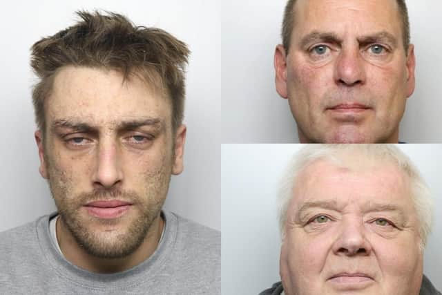Clockwise from left: Lee Beevers, who hit a cyclist at 80mph, and paedophiles Mark Greenwood and Andrew Winton