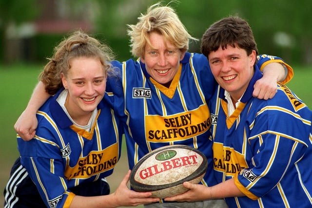 These Redhill Ladies RL team members, from left, Jill Adamson, Karen Burrows and Sharon Birkenhead were preparing in  May 1996 for the first GB tour to Australia