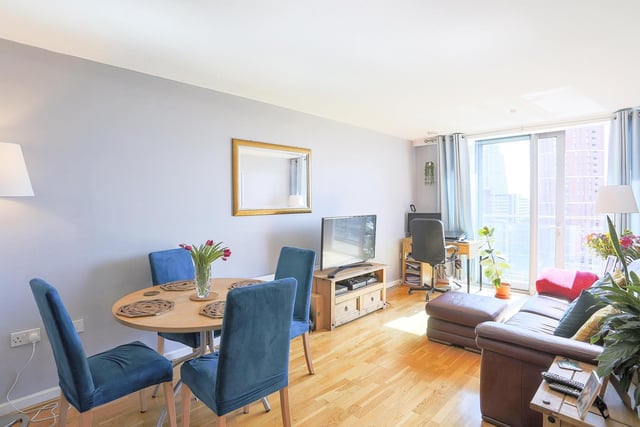 This two bedroom apartment in the heart of Leeds city centre is located on the 10th floor of the prestigious development Whitehall Quay. The property briefly comprises of an entrance hallway with additional storage space, open plan lounge with balcony over looking the river, kitchen with integrated appliances, large double bedroom with built in wardrobes, a second double bedroom and a luxury house bathroom. Whitehall Quay is a secure intercom entry development and also comes with one secure underground car parking space.