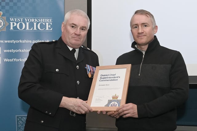 Mr Bruce was awarded a District Commanders Commendation for his exceptional bravery when he challenged three masked robbers who terrorised a lone female shopkeeper with a long Samurai Sword. He launched beer bottles as the offenders and despite being outnumbered, chased them out the Londis shop.
