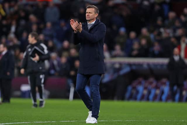 FAN DISSENT - Leeds United head coach Jesse Marsch was the subject of angry chants from a section of the away support during a 2-1 defeat by Aston Villa. Pic: Getty