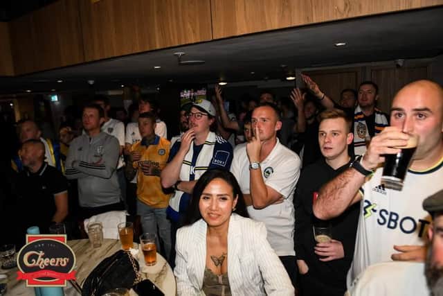 Leeds supporters watch their team anxiously at Cheers Sports Bar in Sydney (Pic: Leeds United NSW)