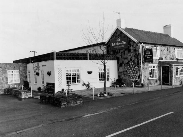 Did you enjoy a drink and a meal here back in the day? The Half Moon Inn and Rolf's restaurant in Sherburn-in-Elmet pictured in January 1988.