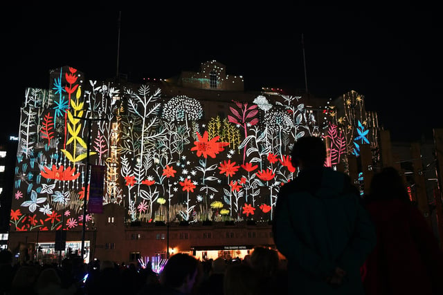 Light Night returned this year in October with gorgeous illustrations, lights and decorations. Pictured is Sylvan Quiet by artist Novak on City Square, Leeds.