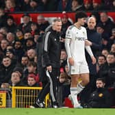 DOUBLE DUTCH - Manchester United manager Erik Ten Hag consoling Leeds United defender Pascal Struijk as he goes off with a suspected concussion at Old Trafford. Pic: Getty