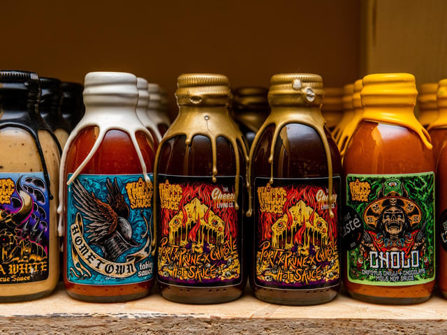 The new cheese shop has everything its first site does, which is located in the Corn Exchange. Pictured are the hot sauces available.