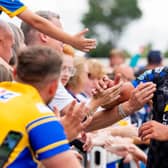 Ryan Hall thanks Leeds Rhinos fans after last Sunday's victory at his former club Hull KR. Picture by Allan McKenzie/SWpix.com.