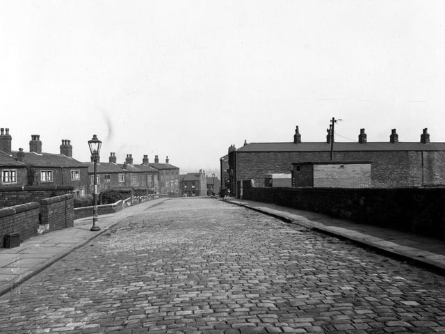 A view of air raid wardens post on south side looking east along Ley Lane. View towards city centre in background. Pictured in September 1945.