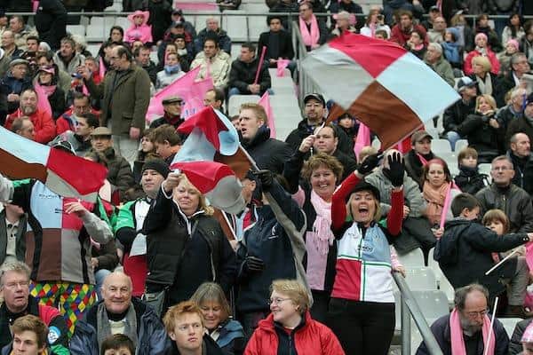 Fans of Harlequins whose club have been swapping ideas with Wakefield Trinity. Picture by Dave Winter/SWpix.com.