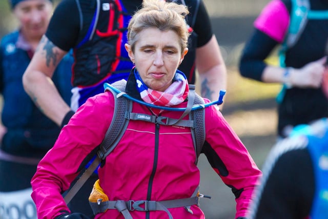 Gala Harrier Eileen Nicol at the Feel the Burns race supporting the Doddie Aid challenge