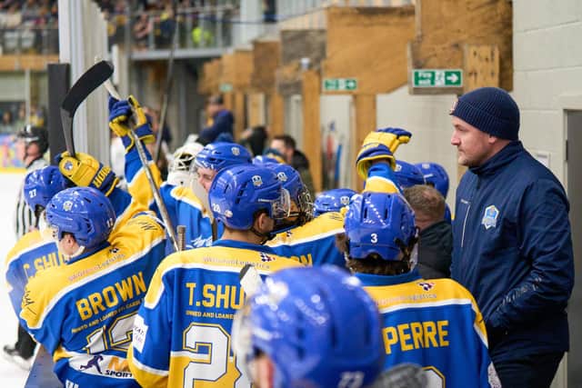 GUIDING HAND: Head coach Ryan Aldridge, far right, has steered a young roster to a league title in his first full season in charge. Picture courtesy of Oliver Portamento