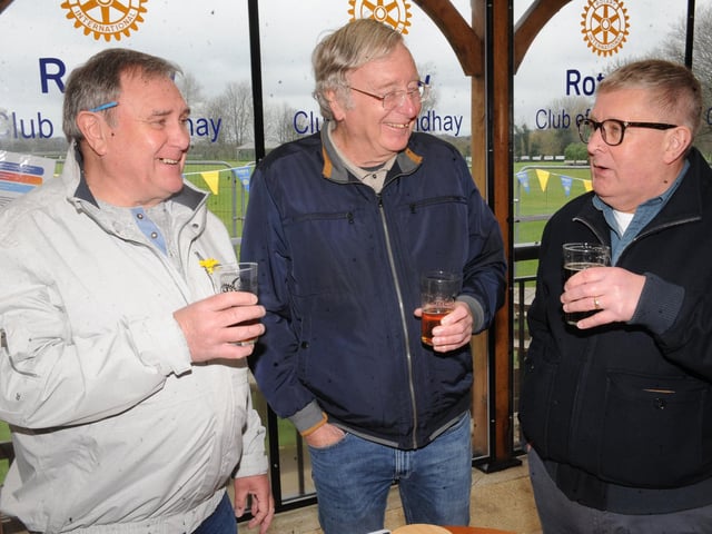 Jim Barker, Steve Milton and Nick Upton chat about the beer on offer. This year's line-up included more than 30 locally-produced beers, including brews from Quirky Craft Ales in Garforth and Kirkstall Brewery.
