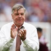 Leeds United manager Sam Allardyce applauds the fans after the Premier League match at the London Stadium (Pic: Mike Egerton/PA Wire)