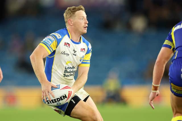 Lachie Miller on the ball for Leeds Rhinos against Warrington Wolves at Magic Weekend. Picture by John Clifton/SWpix.com.