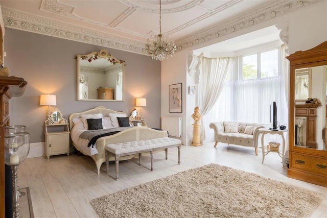 The master bedroom has an outstanding room with a deep bay window to the side matching the bay window in the lounge, giving it an attractive view over the sun terrace and gardens.