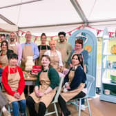 The Great British Bake Off Series 16 contestants (back row, left to right) Toby, Nadia, Aaron, Leighton, Jessika, Jasmine, Hassan and Lesley; and (front row, left to right) Tom, Pui Man, Iain and Nataliia. Credit: Channel 4/Love Productions/PA Wire